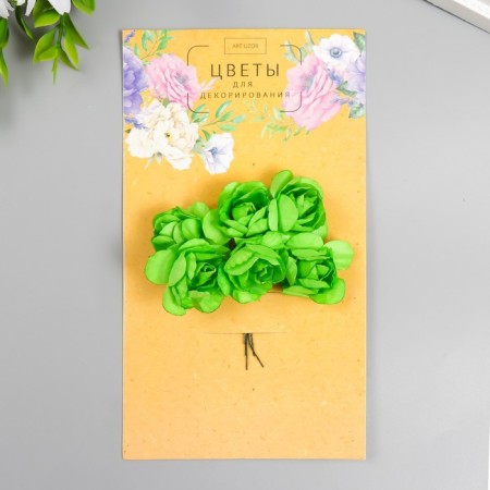 Flowers for decorating "Tea roses" 1 bouquet = 6 colors 9.5 cm juicy green