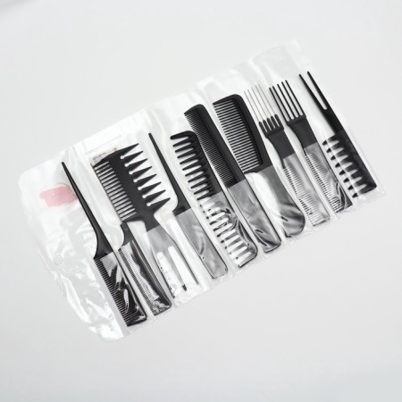 A set of combs, 10 items, in a case, black color-9