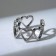 Ring "Heart" row, color silver, dimensionless