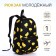 A backpack with a zipper, black color