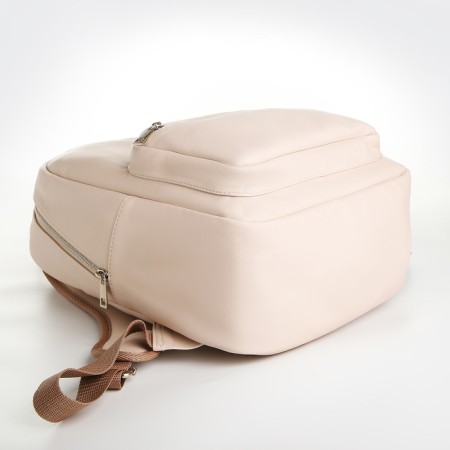 Women's backpack of artificial leather on the zipper Textura, beige color-3