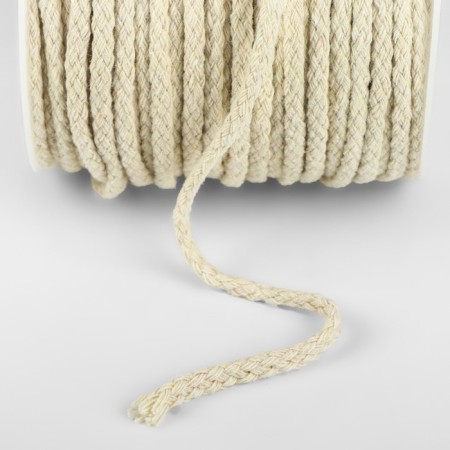 Weaving cord, cotton, d = 4 mm, 50 ± 1 m, without core, white color-2