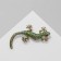 Brooch "Lizard", green color in gold