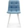 Stool on a metal frame chilli to metal/velor, white/blue 43.5x50x87.5 cm