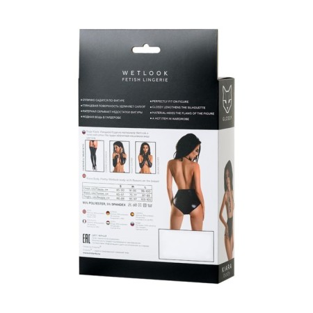 Women Body Glossy Kiara from Wetlook material, black, XL-5