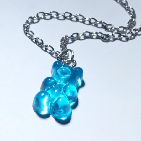 Pendant "Marmalade Bear" chain, color mix in silver, 45 cm-2