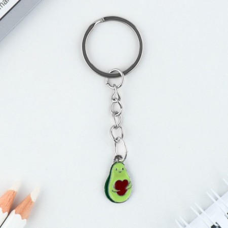A keychain for children, metal "avocado", 7.4 x 1.6 cm-1