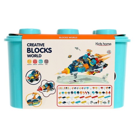 Designer in the case "Transport", 7 assembly options, 183 parts, turquoise box-5