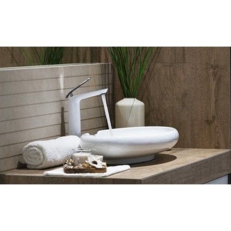 LEMARK MELANGE LM4909CW shell mixer, single -leaf, excess length 129 mm, white-8
