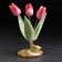 Souvenir tulips with a butterfly, 3 flowers, pink, selenite