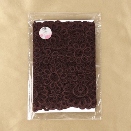 Lace elastic fabric, 190 mm × 2.7 ± 0.5 m, chocolate color-4