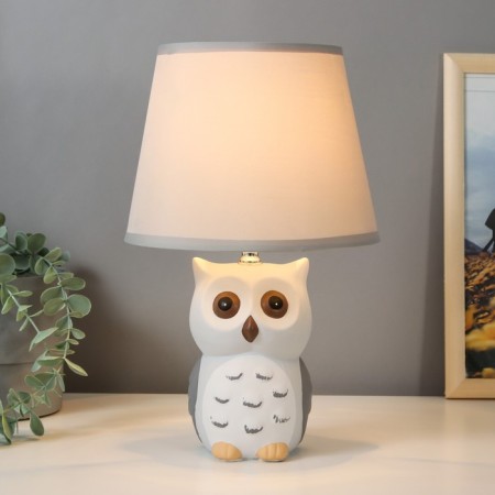 Lamp children's ceramics "Owl" 1x40W E14 gray 20x20x32.5 cm Risalux-1