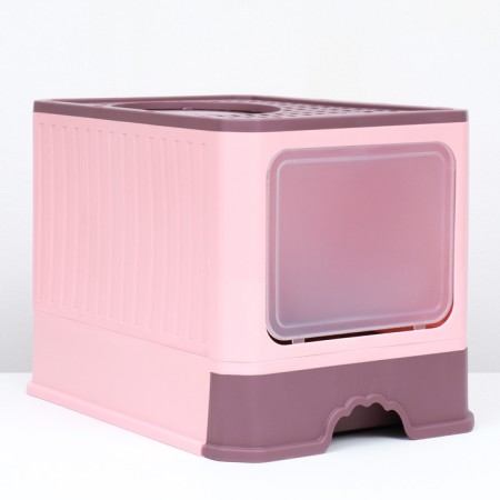 Closed toilet 50 x 40 x 40 cm with a retractable pallet, burgundy-2