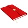 Organizer on the rings A6+, 80 sheets, leatherette, with a valve, a line, with a handle, in a gift box, red