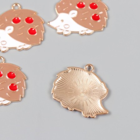 Decor for creativity Metal "Hedgehog with apples" Emal 2.8x2 cm-1