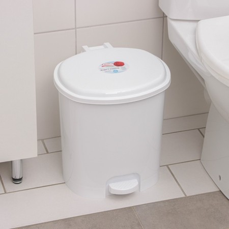 Bucket with pedal, 12 l, white color-1