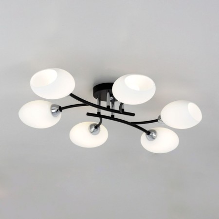 Ceiling chandelier Citilux "Florida" CL148165, 80x55x14.5 cm, 6x60W, E14, Black Color Black-5