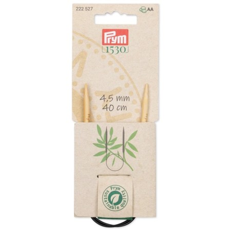 Circular knitting needles, bamboo, 4.5 mm/40cm, 1 pc