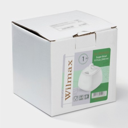 Porcelain sugar tower with a Wilmax ilona lid, 340 ml, white color-7