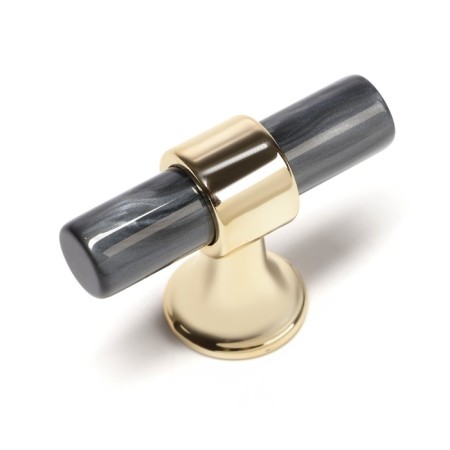 Handle button Cappio PK106, D = 12 mm, plastic, graphite/gold color