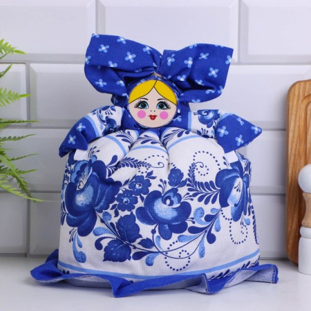 Hall on the kettle "lady", medium, gzhel-1