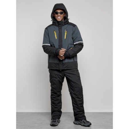 Male winter ski costume, size 48, dark gray color-4