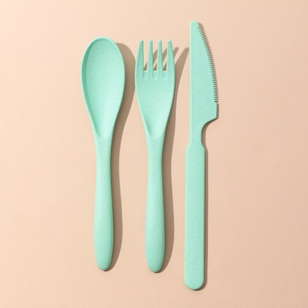 A set of cutlery “who does not dine, he works”, fork, spoon, knife-2