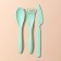 A set of cutlery “who does not dine, he works”, fork, spoon, knife