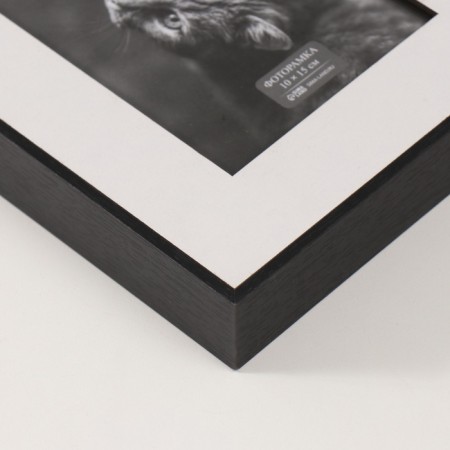 Photo frame MDF in 1 photo 10x15 cm with the White Pass "Enric" black 3x16x21 cm-1