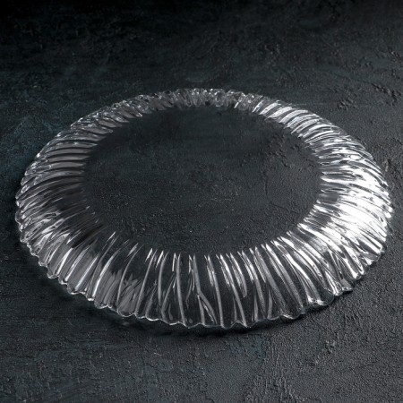Glass plate Aurora, d = 31.5 cm, the color is transparent-2