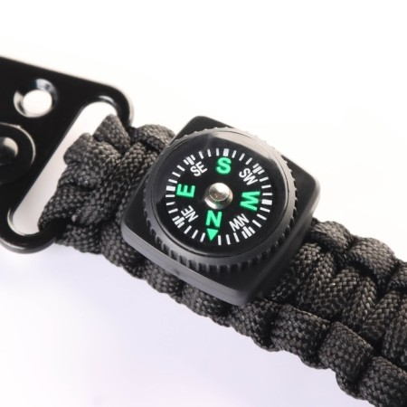 A multifunctional keychain, tourist from a paracord, with a compass, opener, 16 cm-2