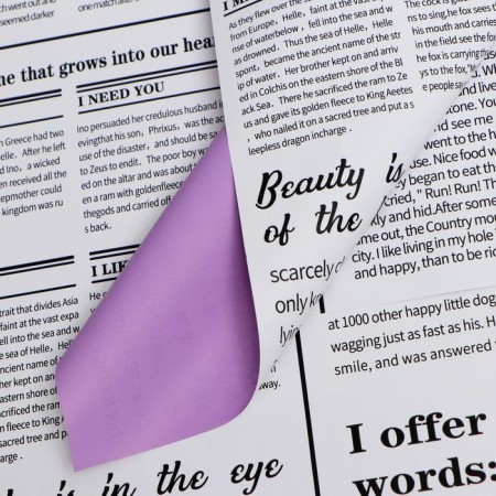 Matte Matte Double -sided "newspaper" Lilac, 0.58 x 0.58 m