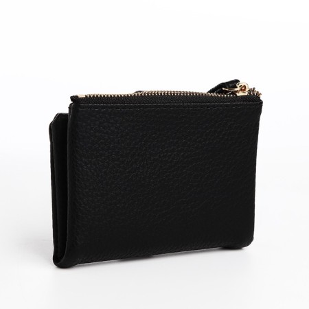 Women's wallet on the button, black color-1