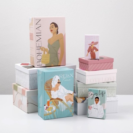 Set of boxes 10 in 1, gift packaging, “Girl”, 12 x 7 x 4 - 32.5 x 20 x 12.5 cm-1