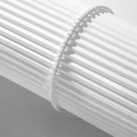 Bracelet "ice" fog, 2 mm, matte white color in silver-2