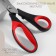 Scissors "Wave", 9 ", 23 cm, step - 7 mm, black/red color