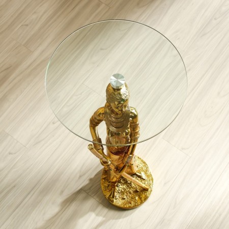 Decorative table "African" gold 38x38x85 cm-5