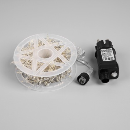 Garland "tinsel" 20 m dew, IP44, silver thread, 600 LED, 8 modes, warm white glow, 18 in-3