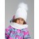 Children's Knitted set for girls: hat and snood, size 46, light gray color