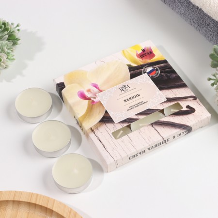 A set of tea candles flavored Vanil, 10g, 9 pieces