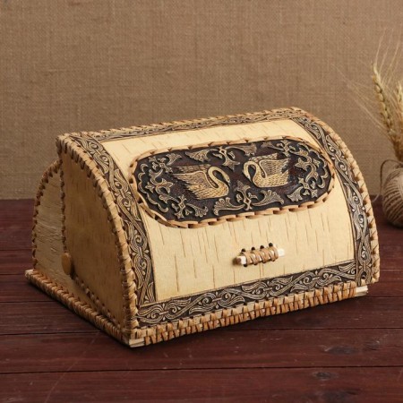 Bakery "Swans", complex, 28 × 22 × 15cm, birch bark, mix-5