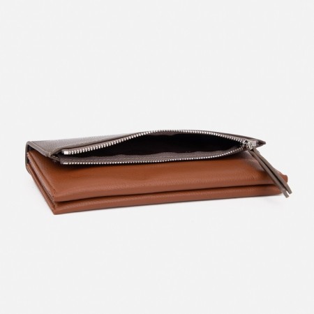 Women's wallet on magnets, red/brown color-4