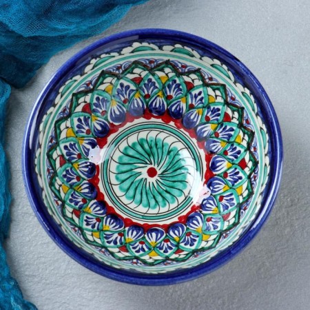 Rishtan ceramics "flowers" 15 cm, small, blue-5
