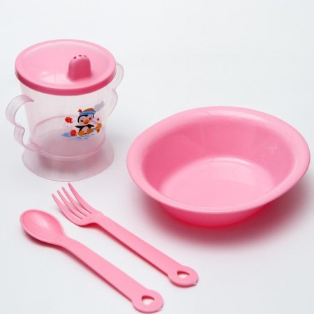 Feeding set: bowl, jerk, fork, spoon, color mix-9