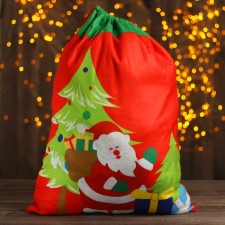 Santa Claus bag “Grandpa with gifts”, 58 × 42 cm, red color