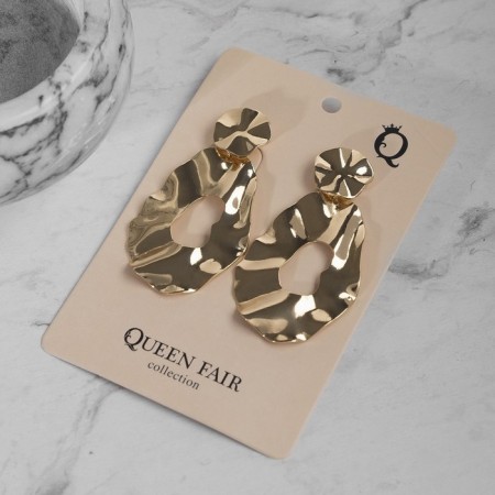 Earrings Metal "Atmosphere" drop, color gold-6