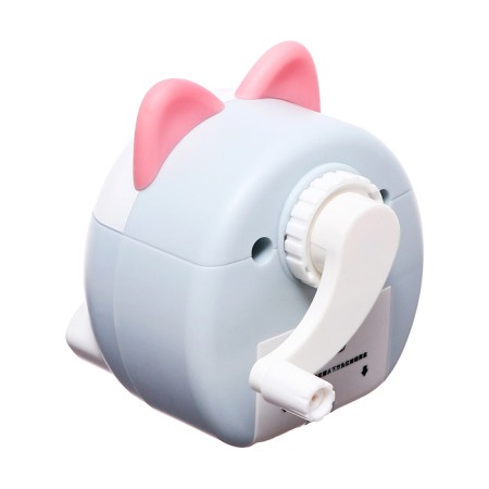 Mechanical sharpener with container, gray/white ears-4