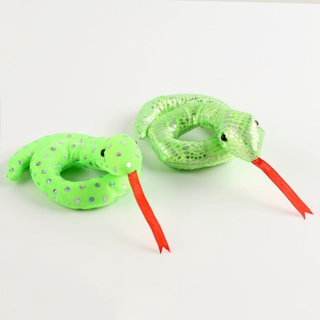 Soft toy "Snake" shiny, 11 cm, green color-8