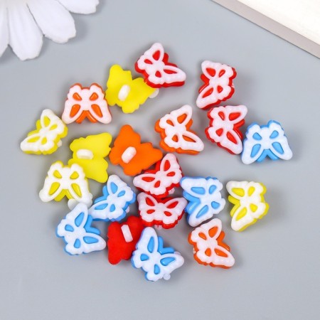 A set of buttons of decorative plastic "Butterfly" set of 20 pcs 1.5x1.5 cm mix
