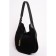 Sobo bag female, natural suede, Ludor black, 37x11x28 cm